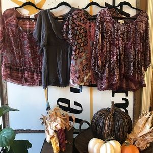 Bundle of Four Small Knox Rose Tops NWOT